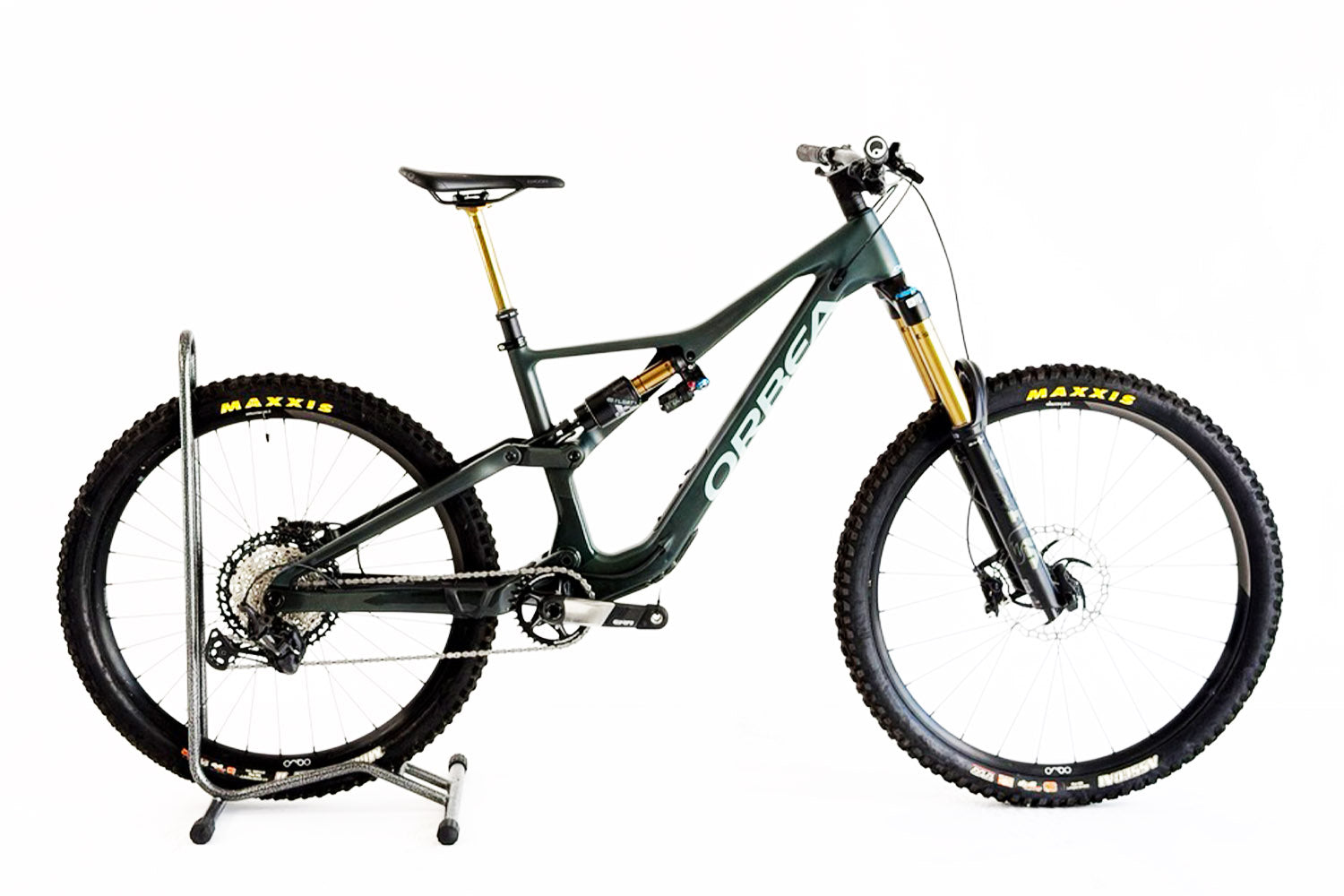 Orbea Rallon M-Team Mountain Bike In Forest Green Carbon/Blue Stone