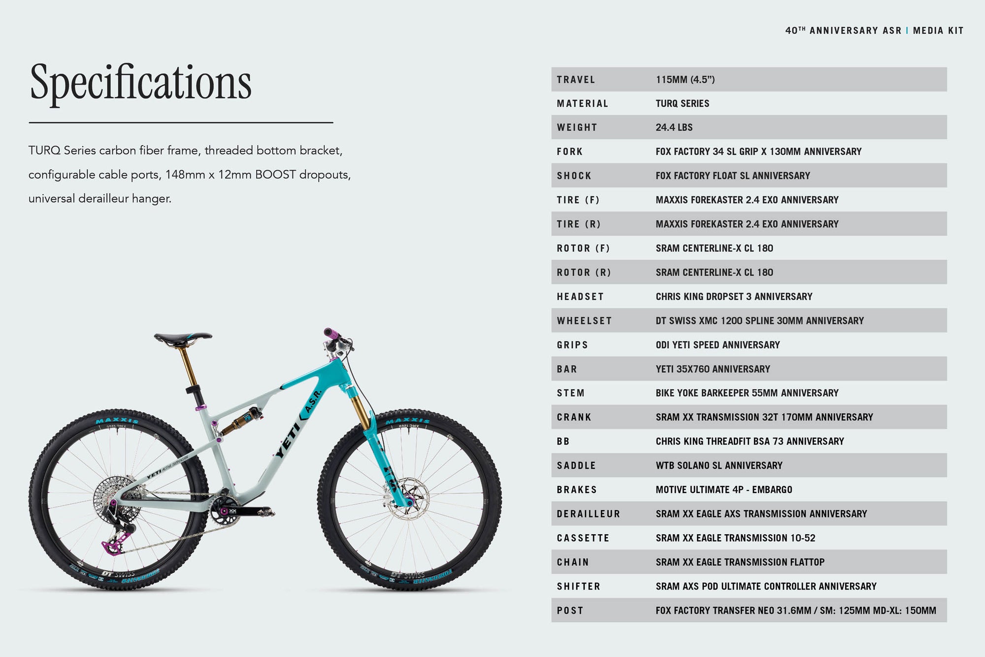 2025 Yeti ASR T6 40th Anniversary