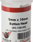 Wheels Manufacturing M5 x 10mm Button Head Cap Screw Stainless Steel Bottle/50