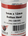 Wheels Manufacturing M5 x 12mm Button Head Cap Screw Stainless Steel Bottle/50