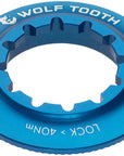 Anillo de bloqueo de rotor con bloqueo central Wolf Tooth - Estriado interno azul