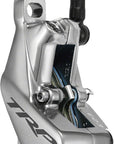 Maneta de freno de disco TRP EVO Pro HD-M9040 (derecha/delantera, trasera, 1900 mm, montaje en poste, 4 pistones, gris)