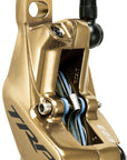 Maneta de freno de disco TRP EVO Pro HD-M9040 (derecha/delantera, trasera, 1900 mm, montaje en poste, 4 pistones, dorada)