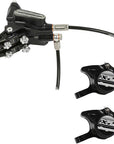 Maneta de freno de disco Hope Tech 3 X2 Duo (izquierda, delantera y trasera, hidráulica, montaje en poste, negra)