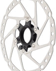 Rotor de freno de disco Shimano STEPS RT-EM600-M con sensor de velocidad integrado, imán - 180 mm, bloqueo central para bicicleta eléctrica, color plateado