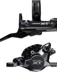 Maneta de freno de disco Shimano Deore XT M8200 (derecha/trasera), montaje en poste, pinza de 2 pistones, SM-BH90-SBM, aleta de manguera, pastillas de metal, color negro