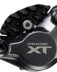 Shimano Deore XT BR-M8200 XC Disc Brake Caliper - Front Rear Post Mount 2-Piston Includes J04C-MF Finned Metal Pads BLK