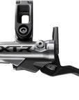 Maneta de freno de disco Shimano XTR M9220 Enduro (izquierda/delantera), montaje en poste, pinza de 4 pistones, SM-BH90-SBM, manguera, pastillas metálicas con aletas, color gris