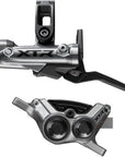 Maneta de freno de disco Shimano XTR M9220 Enduro (izquierda/delantera), montaje en poste, pinza de 4 pistones, SM-BH90-SBM, manguera, pastillas metálicas con aletas, color gris