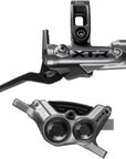 Maneta de freno de disco Shimano XTR M9220 Enduro (derecha/trasera, montaje en poste, pinza de 4 pistones, SM-BH90-SBM, manguera, aletas, pastillas metálicas, gris)