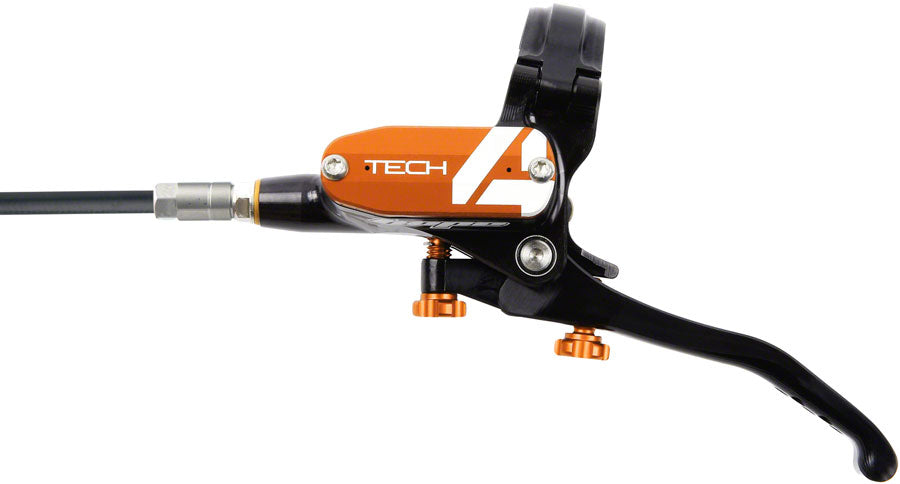 Juego de freno de disco y maneta Hope Tech 4 V4 - Trasero Hidráulico Post Mount Naranja