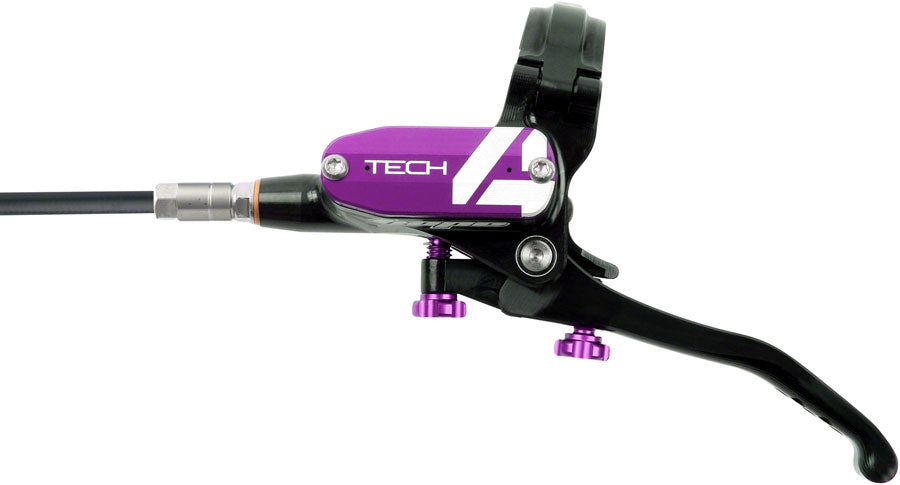 Juego de freno de disco y maneta Hope Tech 4 V4 - Trasero Hidráulico Post Mount Morado