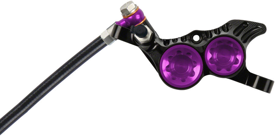 Juego de freno de disco y maneta Hope Tech 4 V4 - Trasero Hidráulico Post Mount Morado