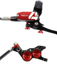 Juego de freno de disco y palanca Hope Tech 4 V4 - Trasero Hidráulico Post Mount Rojo