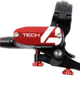 Juego de freno de disco y palanca Hope Tech 4 V4 - Trasero Hidráulico Post Mount Rojo