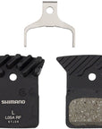Pastillas de freno de disco Shimano L05A-RF con resorte (compuesto de resina, placa trasera de aleación con aletas, caja/25 pares)