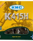 Cadena KMC 415H de una velocidad, 1/2" x 3/16", 98 eslabones, color negro