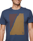 Black Diamond Block Print Mountain Tee - Ink Blue Mens Small