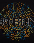 Camiseta de lana rúnica 45NRTH - Unisex, negra, talla extra pequeña