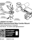Montura combinada K-EDGE Hammerhead MAX XL - 31,8 mm anodizado negro