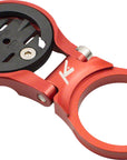 Soporte de potencia ajustable K-EDGE para ciclocomputadores Garmin de cuarto de vuelta, color rojo