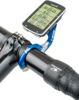 Soporte para manillar K-EDGE Garmin Race: 31,8 mm, azul/plata