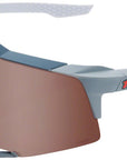 100% Speedcraft Sunglasses - Soft Tact Stone Gray HiPER Crimson Silver Mirror Lens