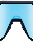 100% Speedcraft Sunglasses - Matte Black HiPER Blue Multilayer Mirror Lens