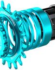 Kit de conversión de ruedas SOLO-SPLINE Micro Spline de una sola velocidad (18 dientes) para bujes Shimano Micro Spline (verde azulado)