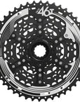 Cassette SunRace M993 de 9 velocidades, 11-46 dientes, araña de aleación y anillo de bloqueo, ED, negro