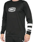 100% R-Core Jersey - Black/White Long Sleeve Mens Small