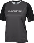 Camiseta RaceFace Indy de manga corta para mujer, color carbón, talla mediana