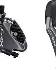 Maneta de cambio/freno hidráulico Shimano GRX ST-RX815 2 x 11 velocidades Di2 para manillar abatible izquierdo, pinza de montaje plano BR-RX810, manguera de 1000 mm prepurgada