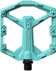 Pedales Crankbrothers Stamp 0 - Plataforma de aluminio de 9/16", color turquesa, tamaño pequeño