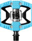 Pedales Crankbrothers Double Shot 2 - Plataforma de un solo lado sin clip, aluminio, 9/16", azul/negro