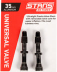 Stans Alloy Valve Stems - 35mm Pair Black