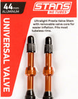 Stans Alloy Valve Stems - 44mm Pair Orange