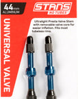 Stans Alloy Valve Stems - 44mm Pair Blue