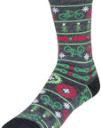 Calcetines de lana SockGuy Ride Merry Crew - 15 cm, gris/rojo/verde, talla L/XL