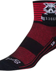 Calcetines clásicos reventados SockGuy - Rayas negras/rojas de 7,6 cm (talla grande/extra grande)