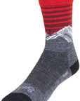SockGuy Summit Wool Socks - 6" Gray/Red/White Small/Medium
