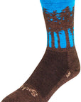 Calcetines de lana Treeline de SockGuy - Marrón/Azul, 15 cm, talla L/XL