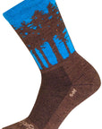 Calcetines de lana Treeline de SockGuy - Marrón/Azul, 15 cm, talla L/XL