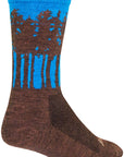 Calcetines de lana Treeline de SockGuy - Marrón/Azul, 15 cm, talla L/XL