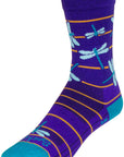 SockGuy Dragonflies Crew Socks - 6" Purple/Blue/Orange Small/Medium