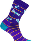 SockGuy Dragonflies Crew Socks - 6" Purple/Blue/Orange Large/X-Large