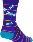 SockGuy Dragonflies Crew Socks - 6" Purple/Blue/Orange Large/X-Large