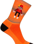 SockGuy Funky Monkey Crew Socks - 6" Orange/Red/Brown Small/Medium