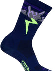 Calcetines deportivos Thunder de SockGuy - 15 cm (azul marino, morado y verde) talla L/XL