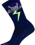 Calcetines deportivos Thunder de SockGuy - 15 cm (azul marino, morado y verde) talla L/XL